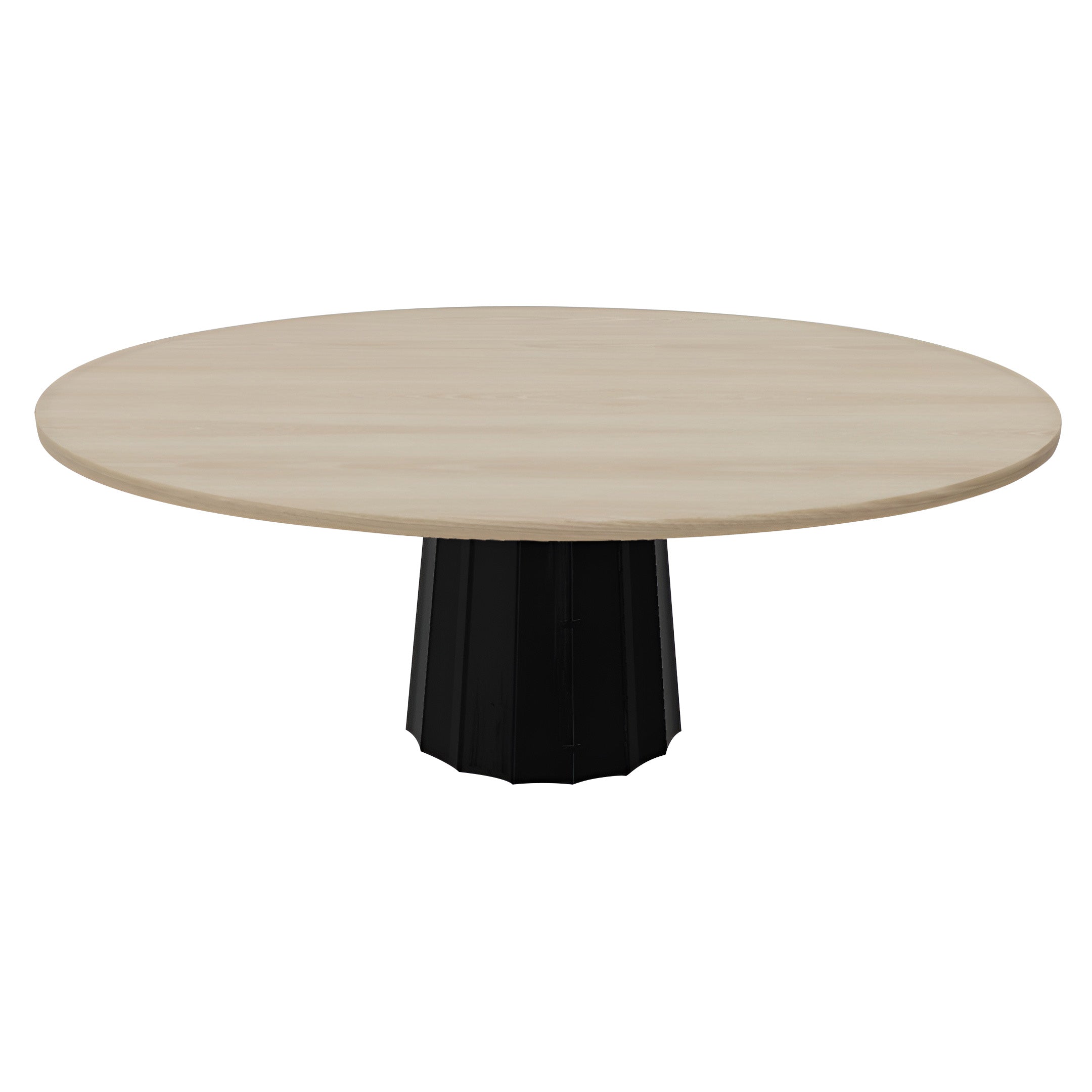 Container Oval Table: Small + Bodhi Cover + White Wash Stained + Black