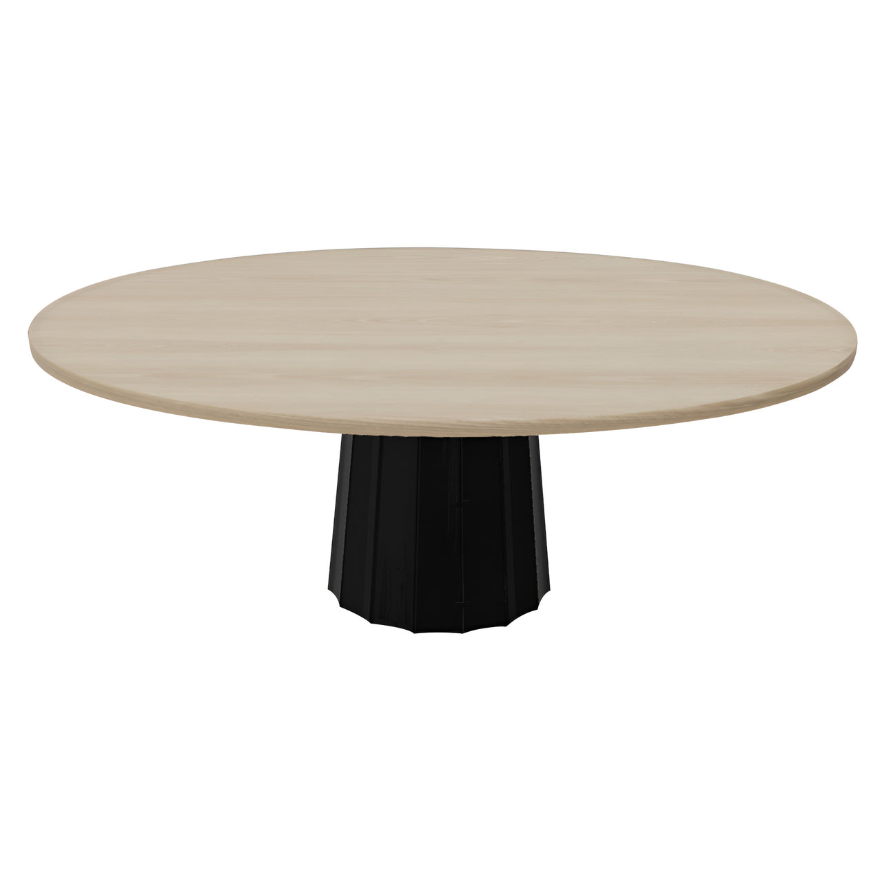 Container Oval Table: Small + Bodhi Cover + White Wash Stained + Black