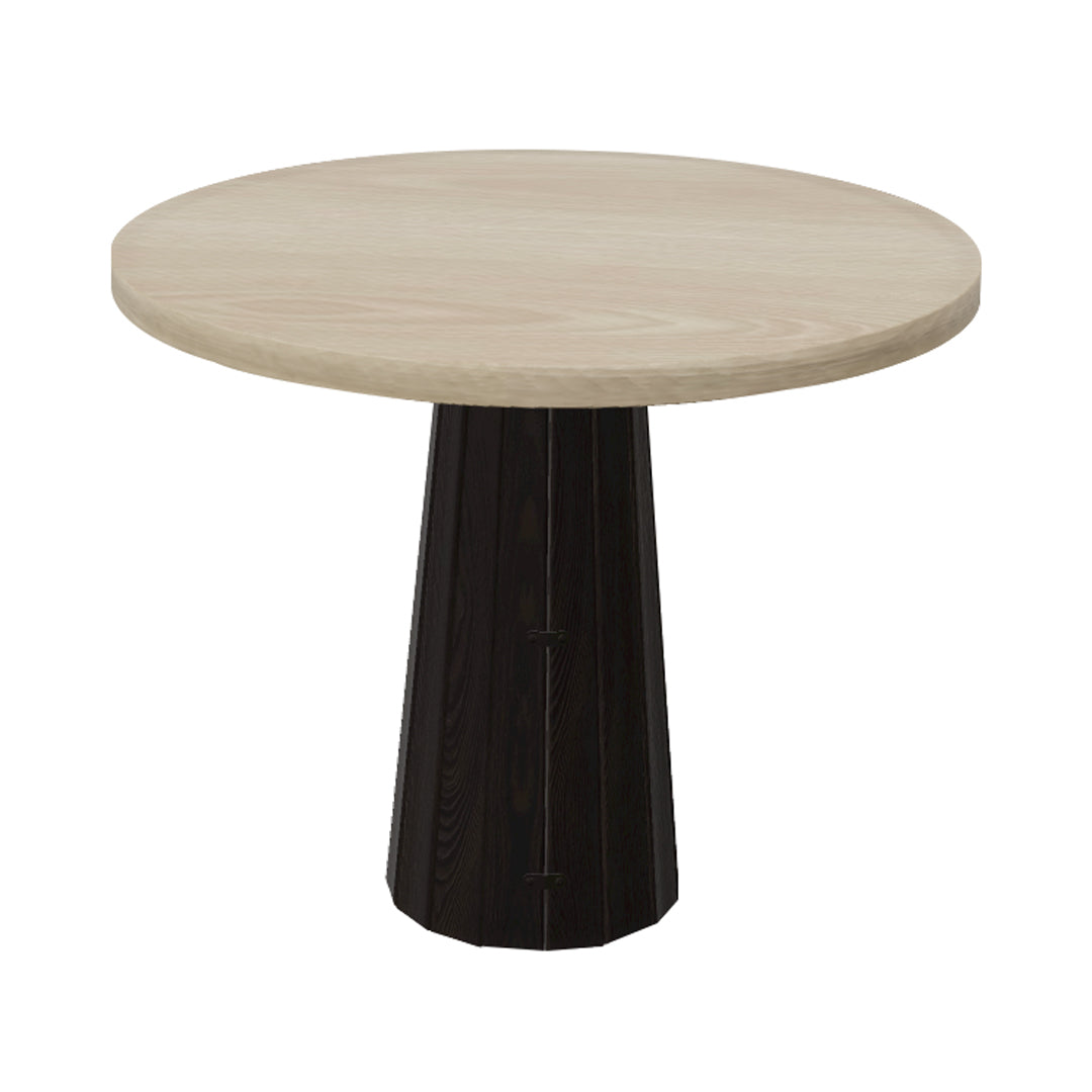 Container Round Table: Small + Bodhi Cover + White Wash Stained + Wenge