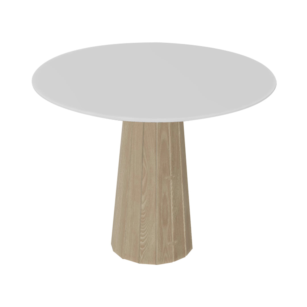 Container HPL Round Table: Small + Bodhi Cover + White + White Wash