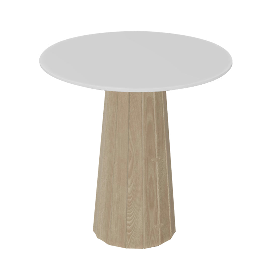 Container HPL Round Table: Extra Small + Bodhi Cover + White + White Wash