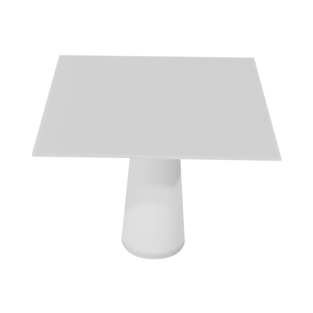Container HPL Square Table: Large + White + White