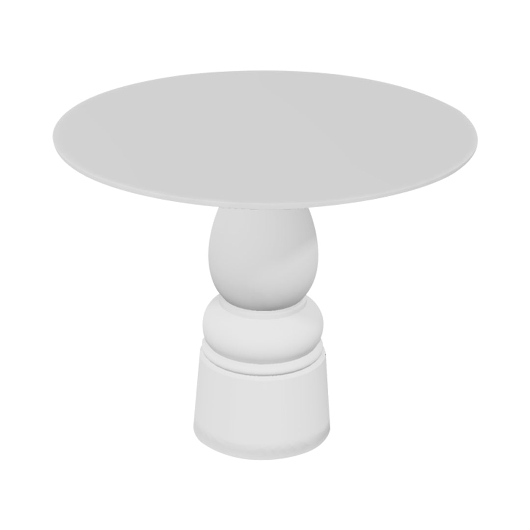 Container HPL Round Table: Small + New Antiques + White + White