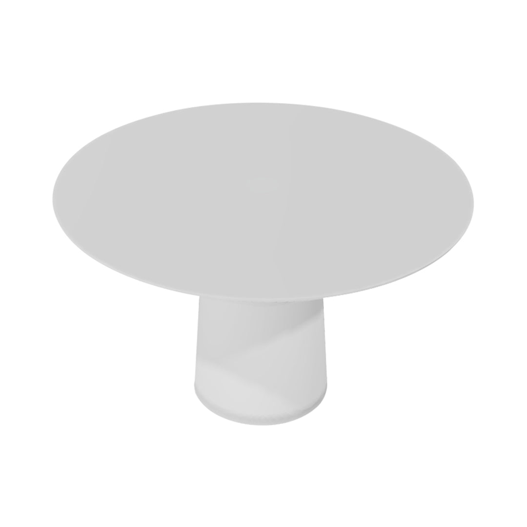 Container HPL Round Table: Extra Large + Cable Feed + White with Hole + White