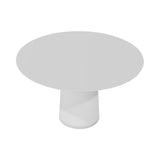Container HPL Round Table: Extra Large + Cable Feed + White with Hole + White