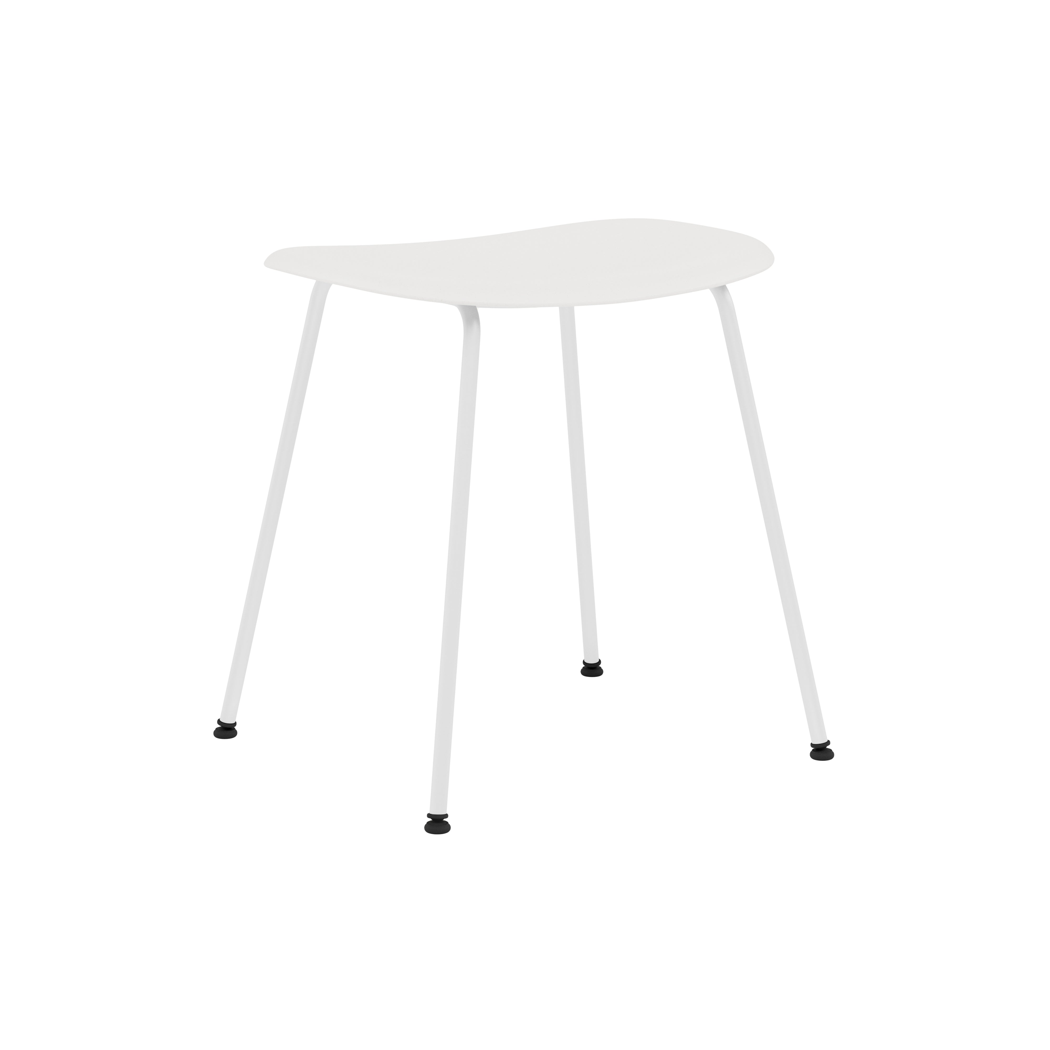 Fiber Stool: Tube Base + White + Natural White