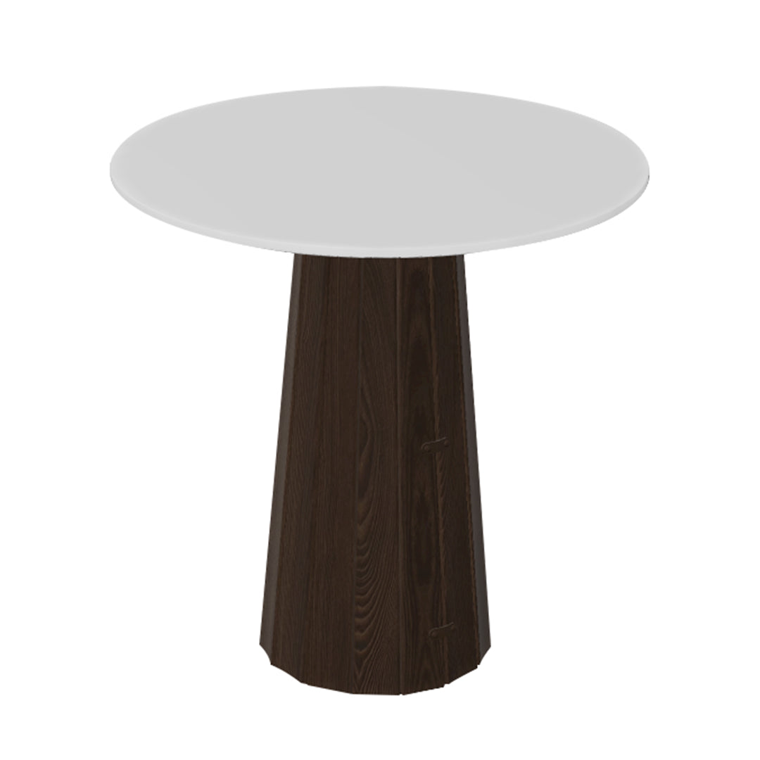 Container HPL Round Table: Extra Small + Bodhi Cover + White + Cinnamon