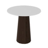 Container HPL Round Table: Extra Small + Bodhi Cover + White + Cinnamon
