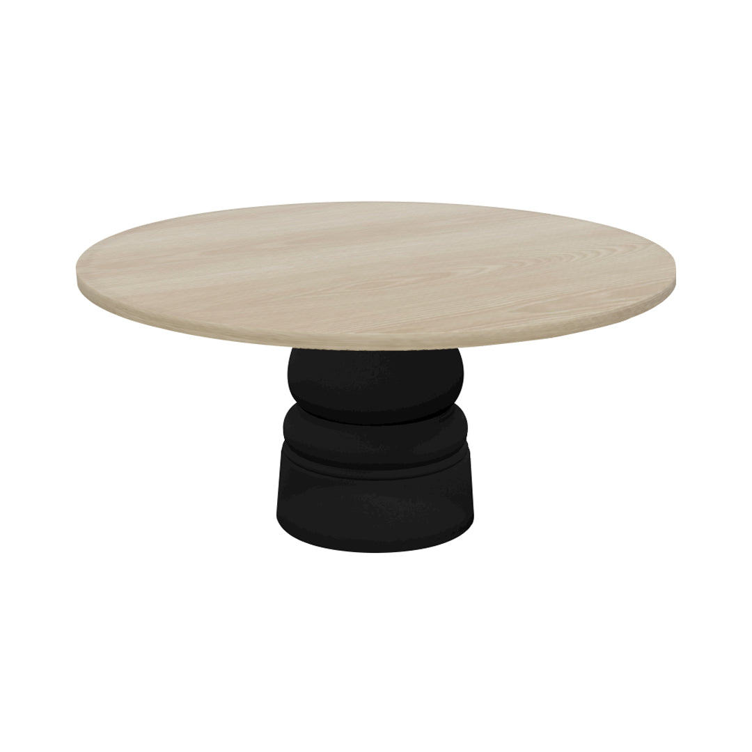 Container Round Table: Extra Large + New Antiques + White Wash Stained + Black