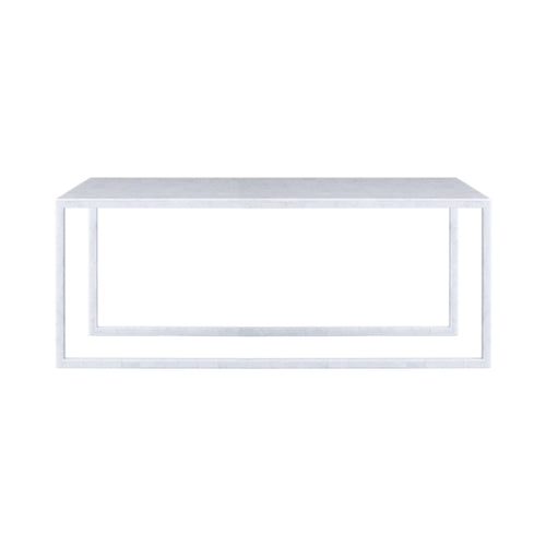 BK Side Table: White Carrara Marble + Rectangular