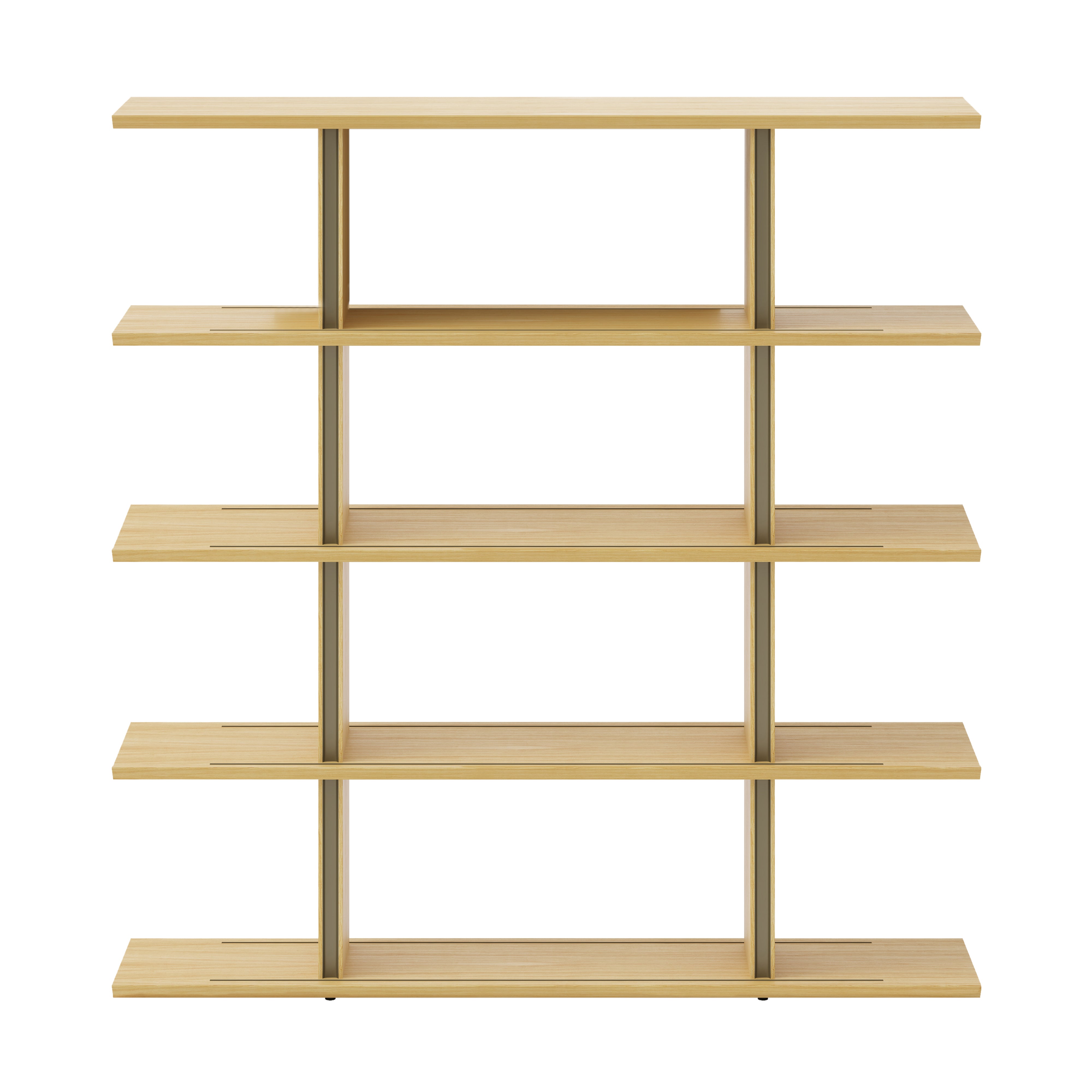 Stockholm Shelf: Composition 4 + Whitened Oak + Anodized Aluminum Bronze