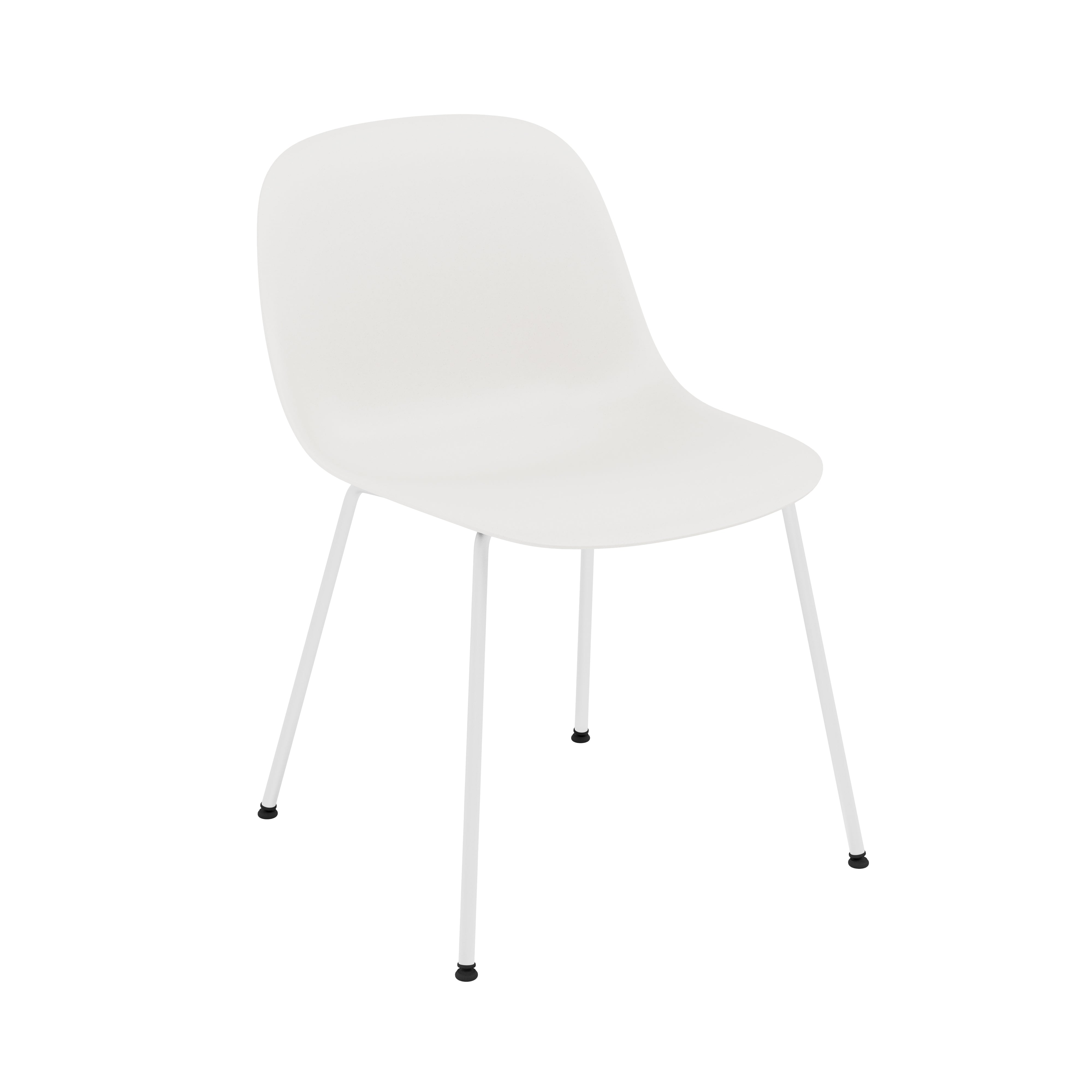 Fiber Side Chair: Tube Base + Recycled Shell + Natural White + White