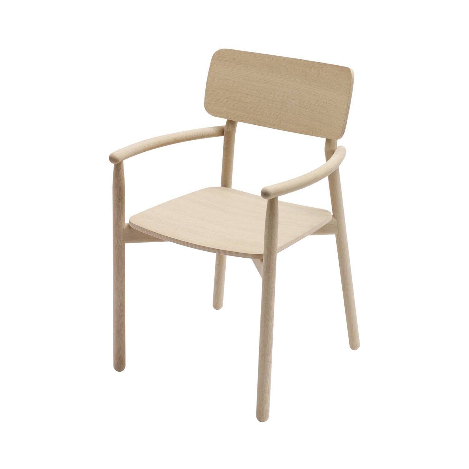 Hven Armchair: White Soap Oak + Without Cushion