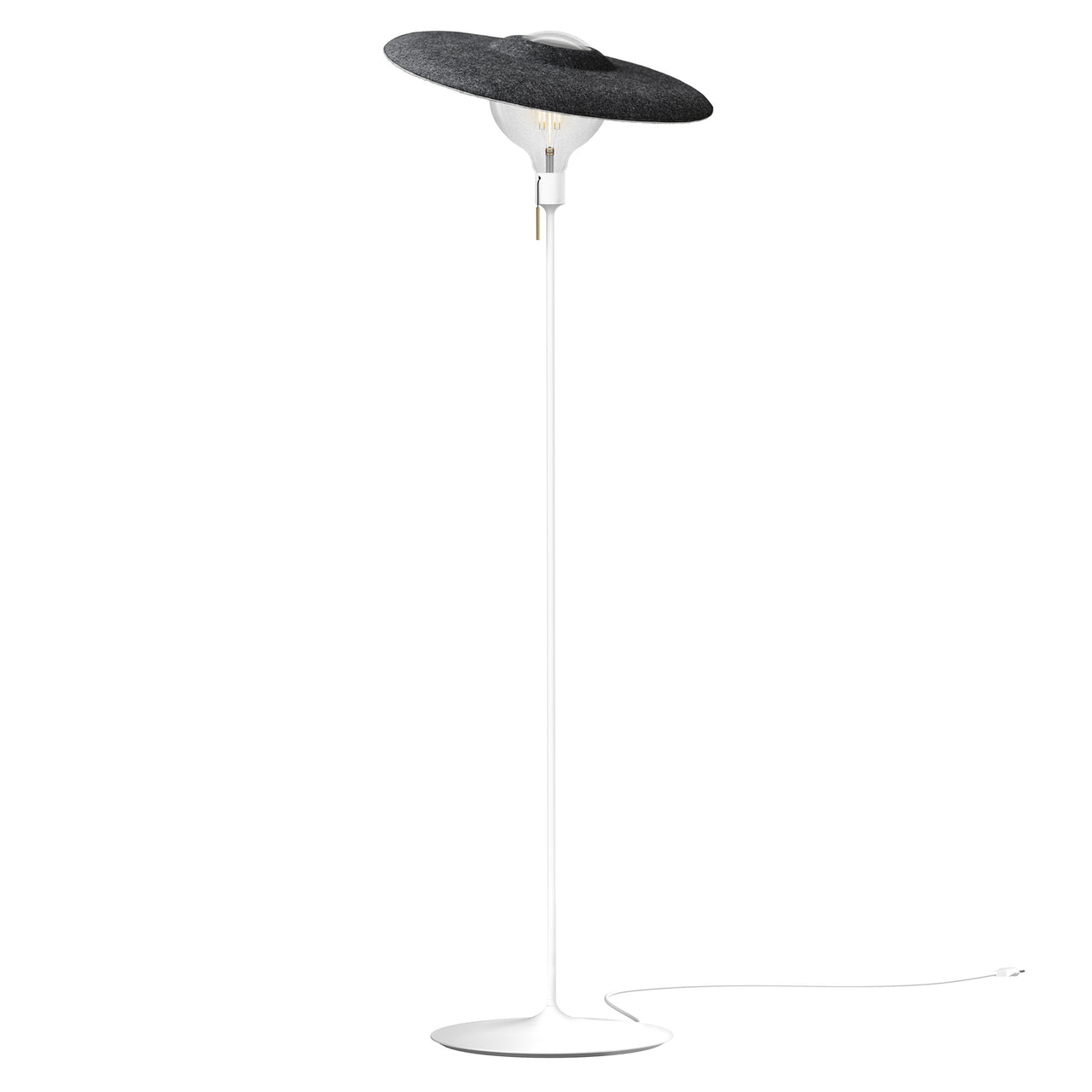 Shade Champagne Floor Lamp: White + With Bulb (3 W)