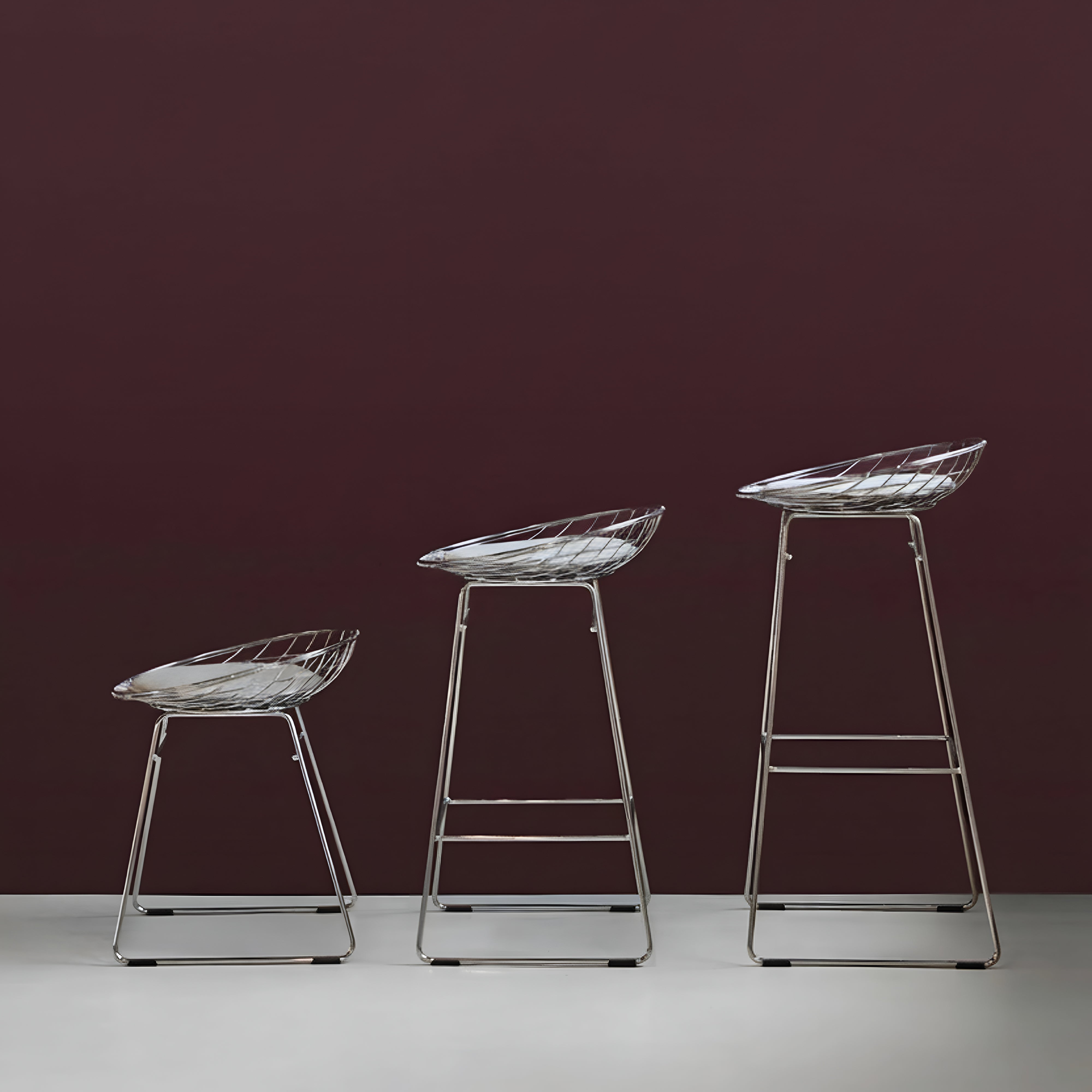 Wire Bar + Counter Stool with Seatpad: LS