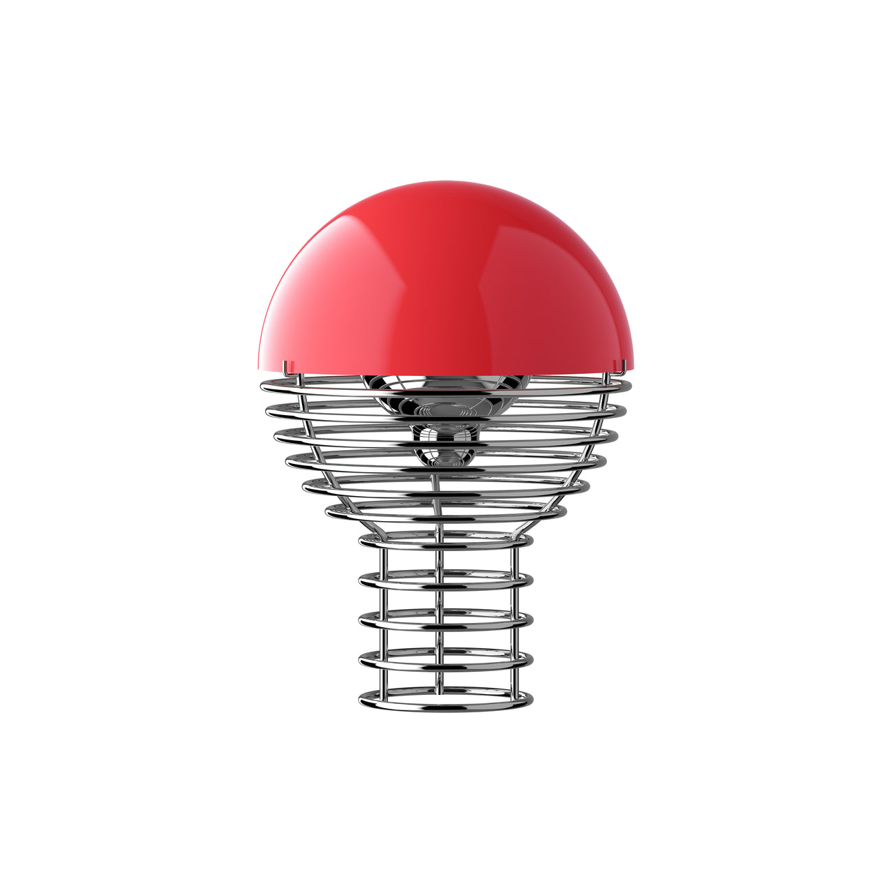 Wire Portable Table Lamp: Red