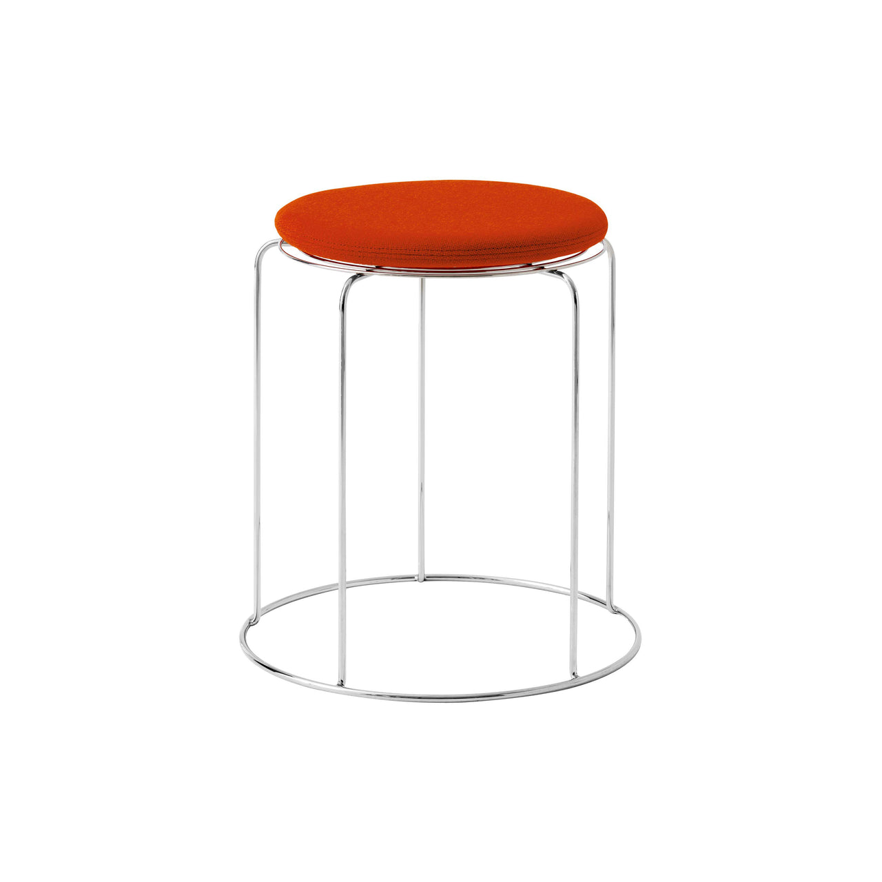 Wire Stool VP11: Upholstered