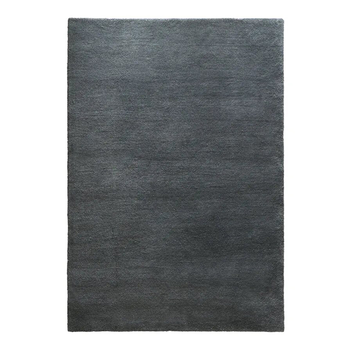 Woolsilk Plain Rectangle Rug: Medium + Dark Grey
