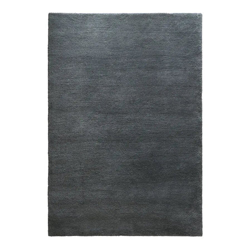 Woolsilk Plain Rectangle Rug: Medium + Dark Grey