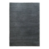 Woolsilk Plain Rectangle Rug: Medium + Dark Grey