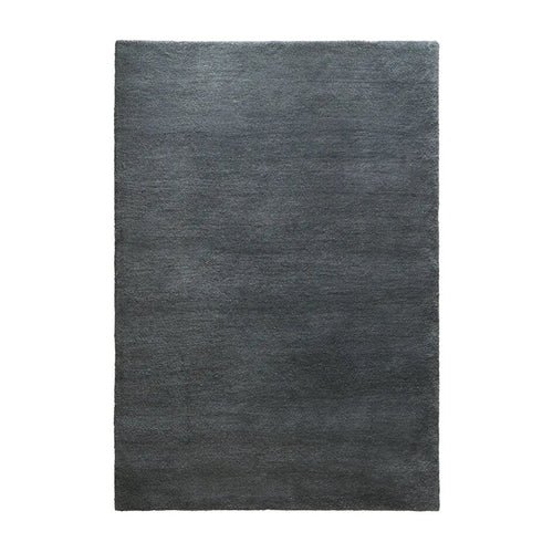 Woolsilk Plain Rectangle Rug: Small + Dark Grey
