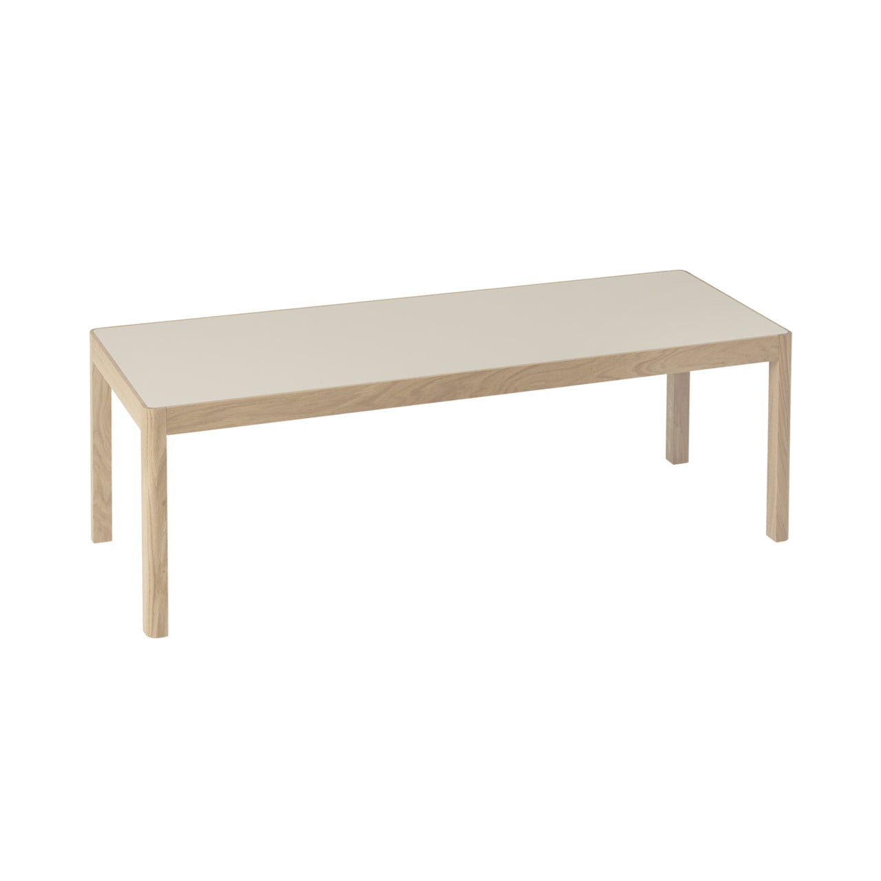 Workshop Coffee Table: Warm Grey Linoleum + Oak