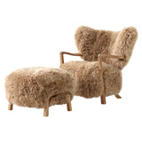 Wulff Lounge Chair ATD2 + Pouf ATD3: Oak + Sheepskin Honey
