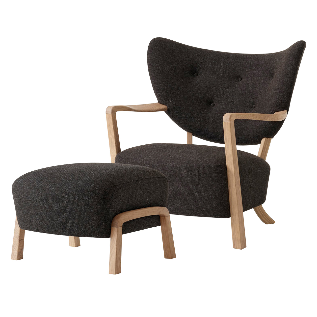 Wulff Lounge Chair ATD2 + Pouf ATD3: Oak +  Hallingdal 376