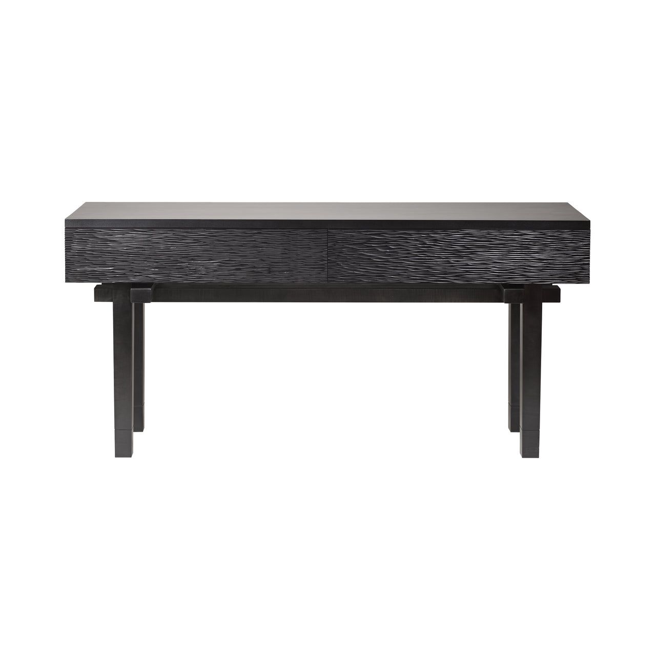 Kiam Console with Drawers: Black