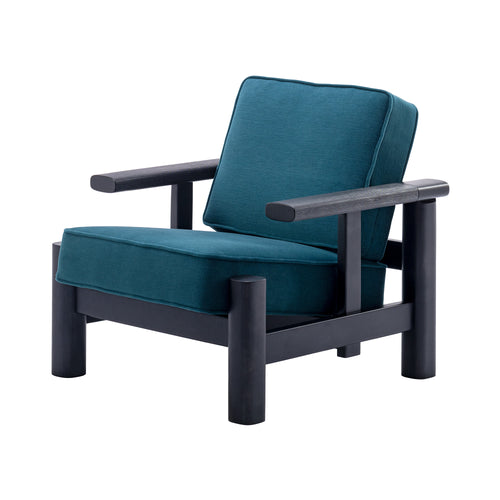 Kira Lounge Chair: Upholstered + Black Maple + Black + Stocked: Gentle 2 0873