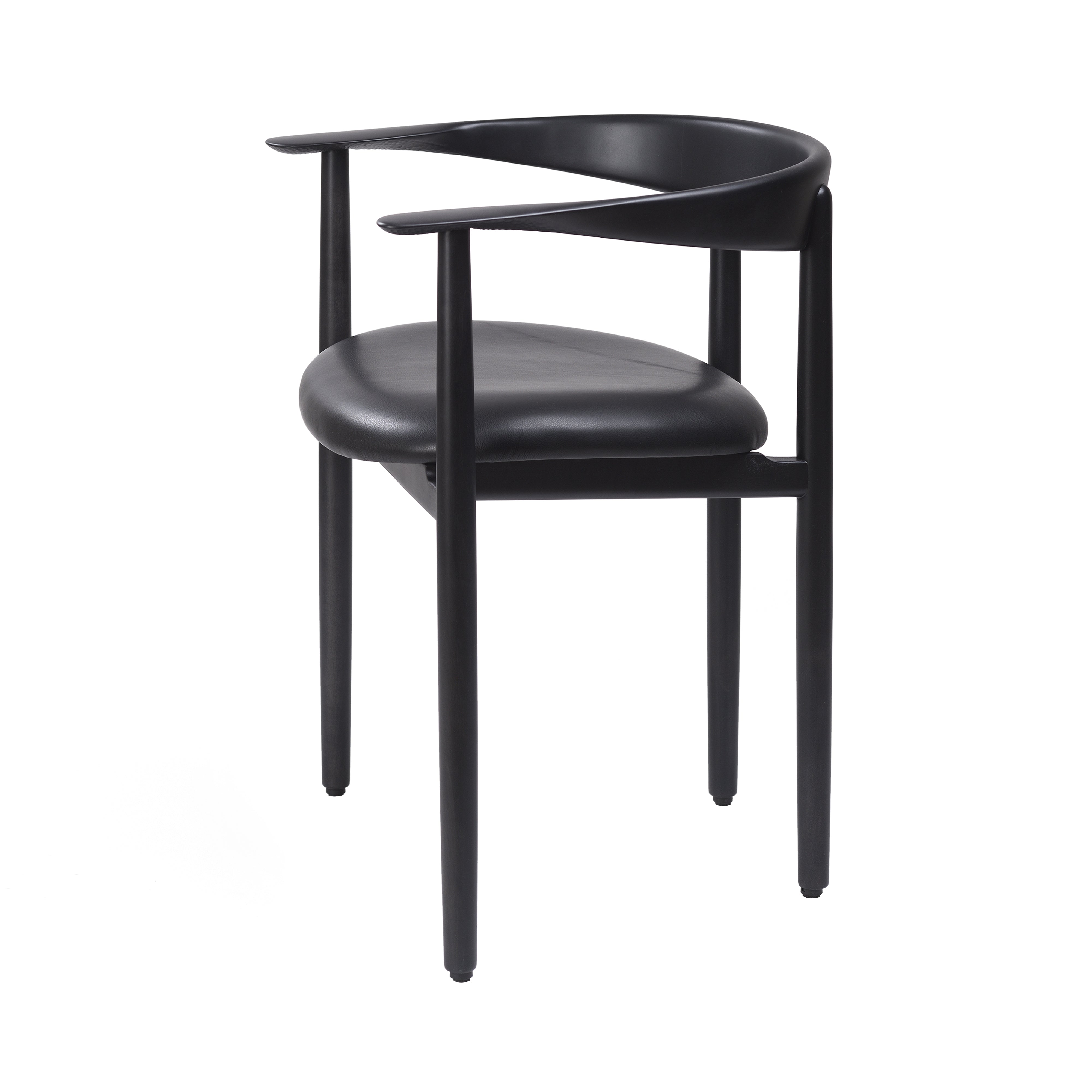 Sava Chair: Black Maple + Soft Black Leather