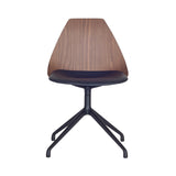 Ziba Swivel Chair: Walnut + Black + Black