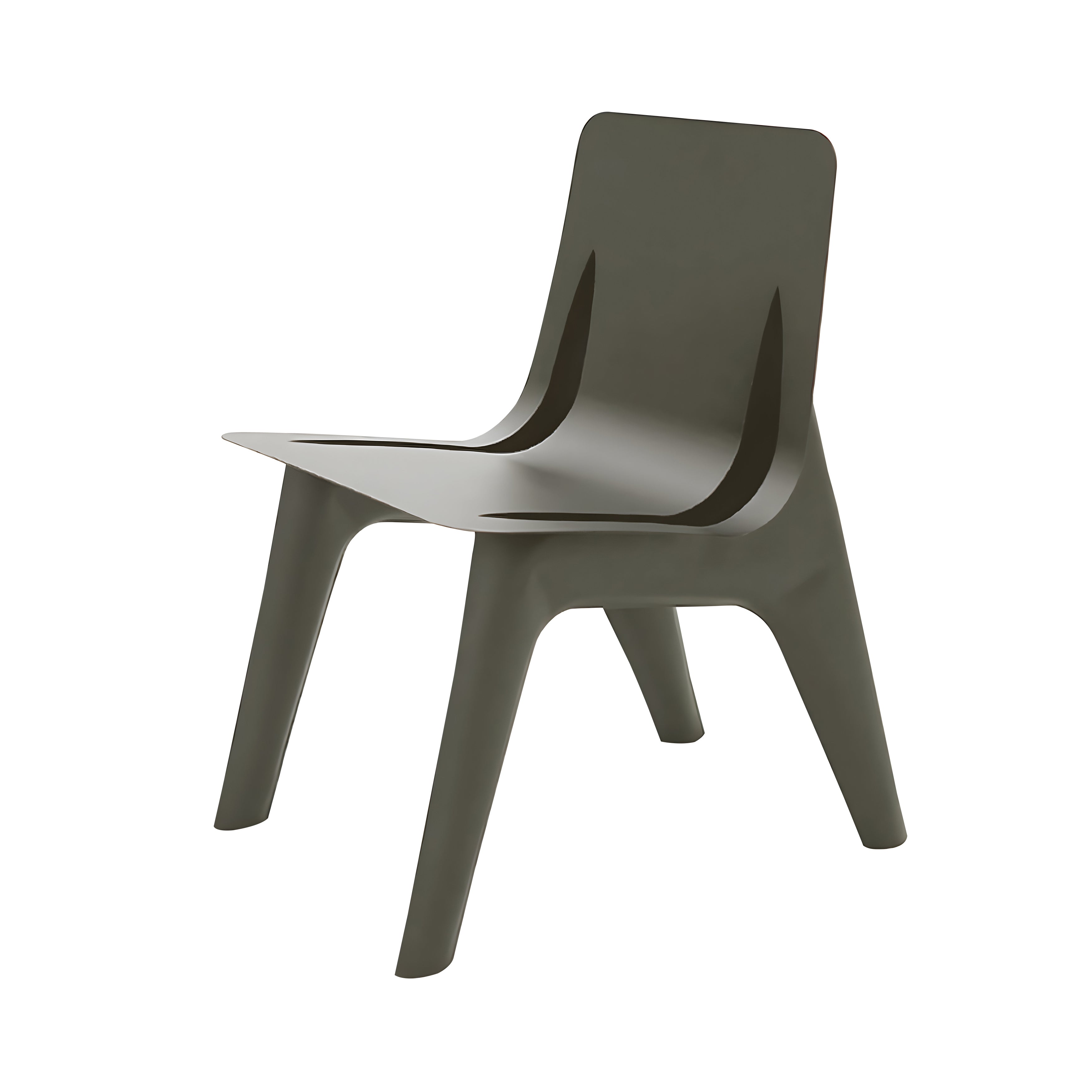 J-Chair Lounge: Concrete Grey Matt Steel