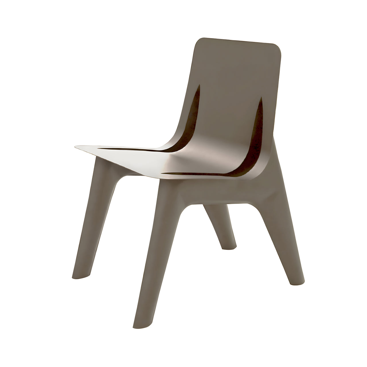 J-Chair Lounge: Beige Grey Matt Steel