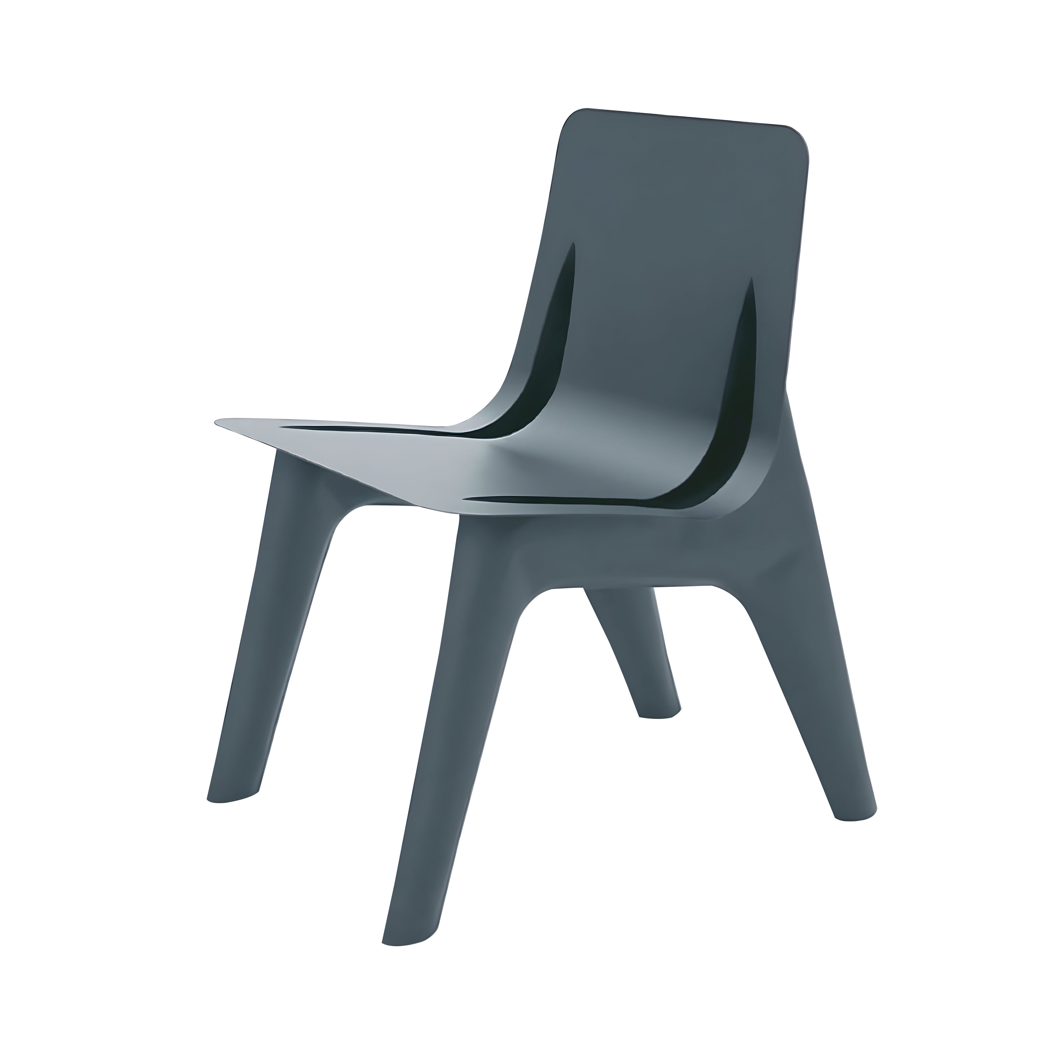 J-Chair Lounge: Grey Blue Matt Aluminum