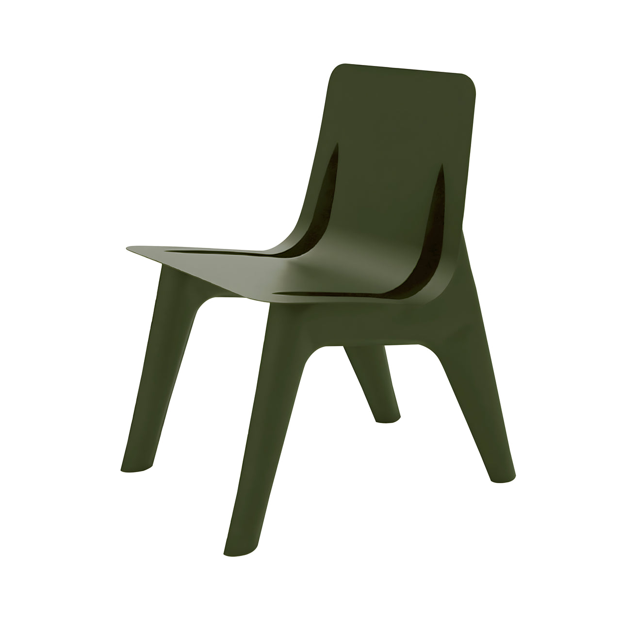 J-Chair Lounge: Olive Green Matt Steel