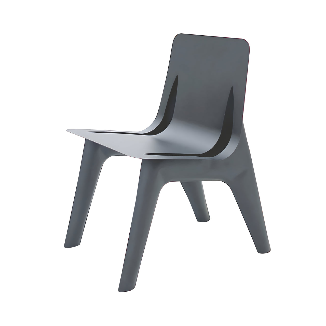 J-Chair Lounge: Tele Grey Matt Steel