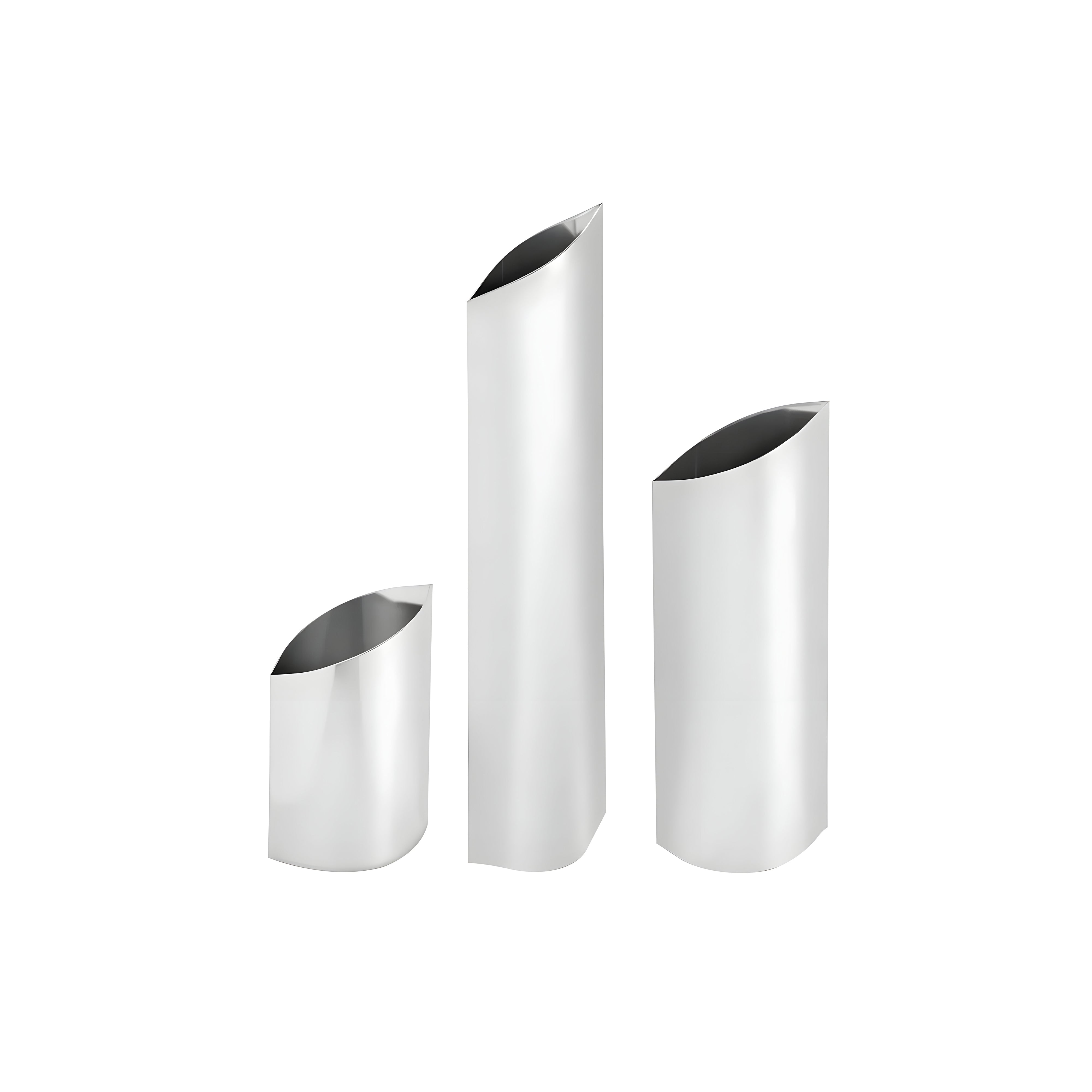 Parova Vase: Set of 3 + Medium + Inox Polished