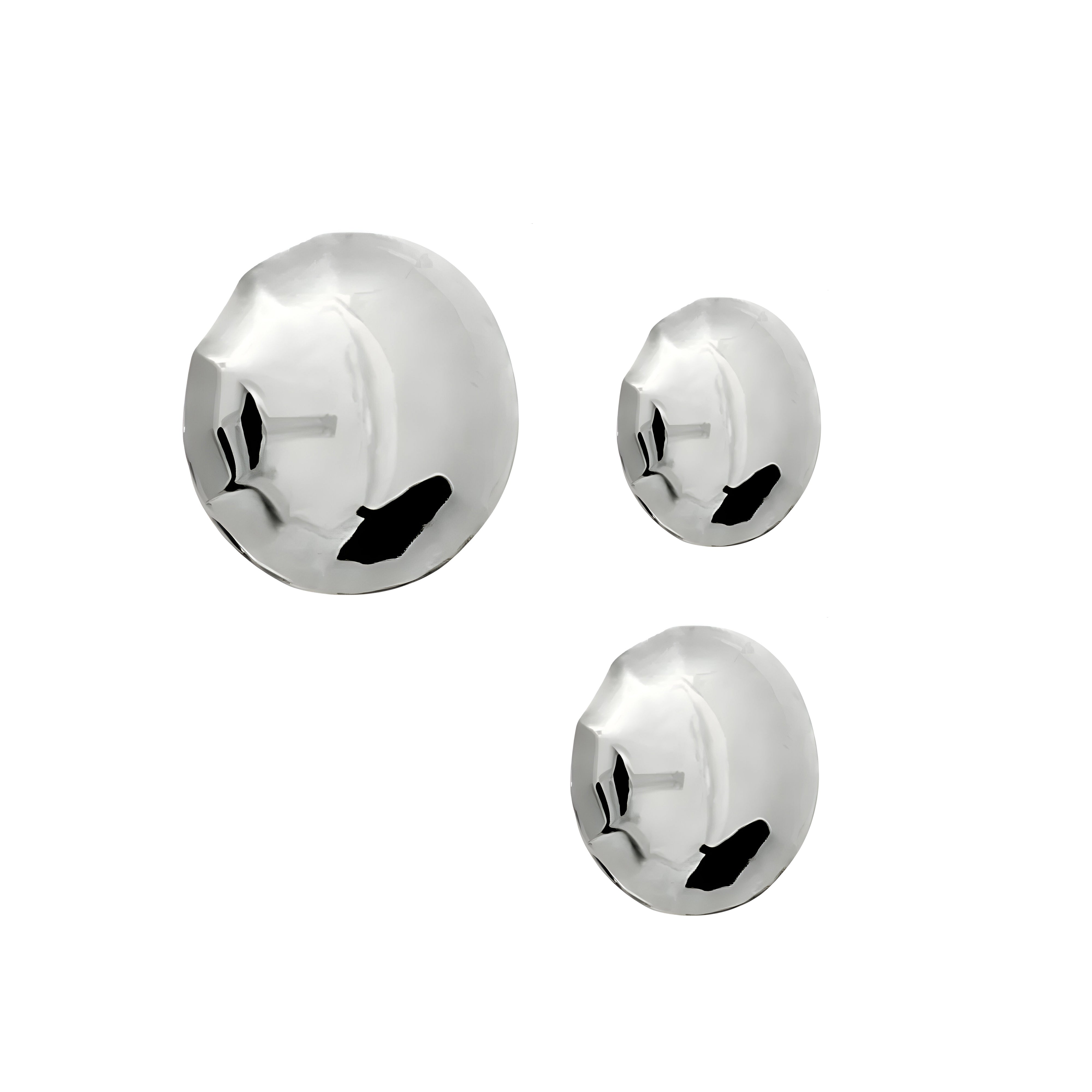 Pin Wall Hanger: Set + 3 + Inox Polished