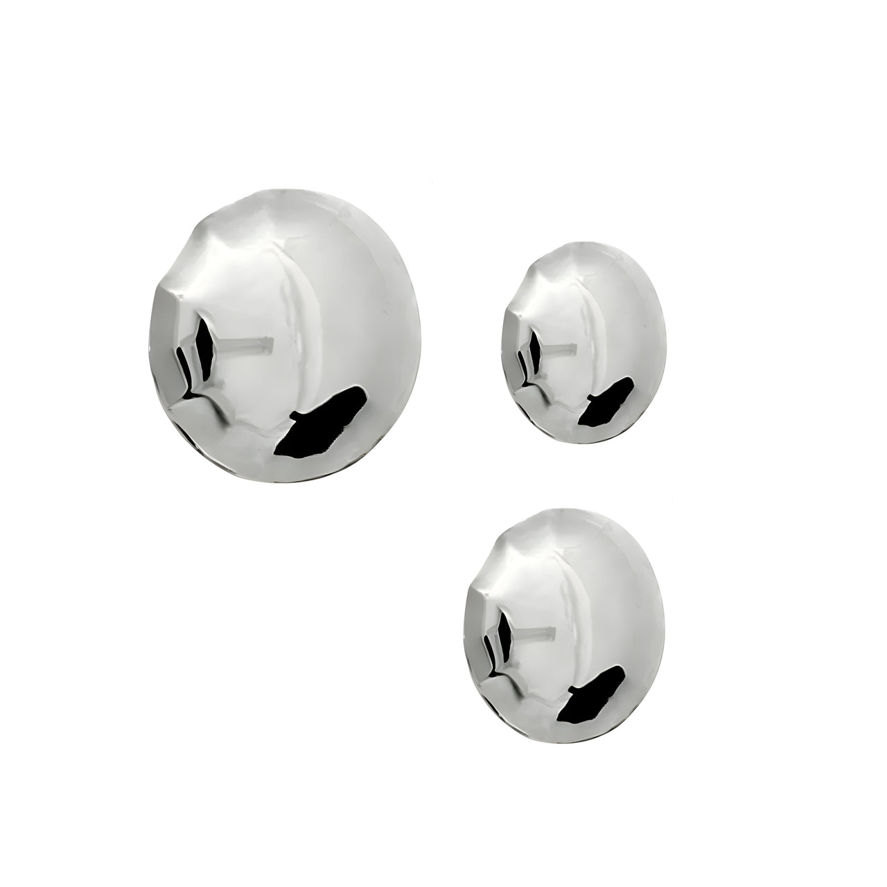 Pin Wall Hanger: Set + 3 + Inox Polished