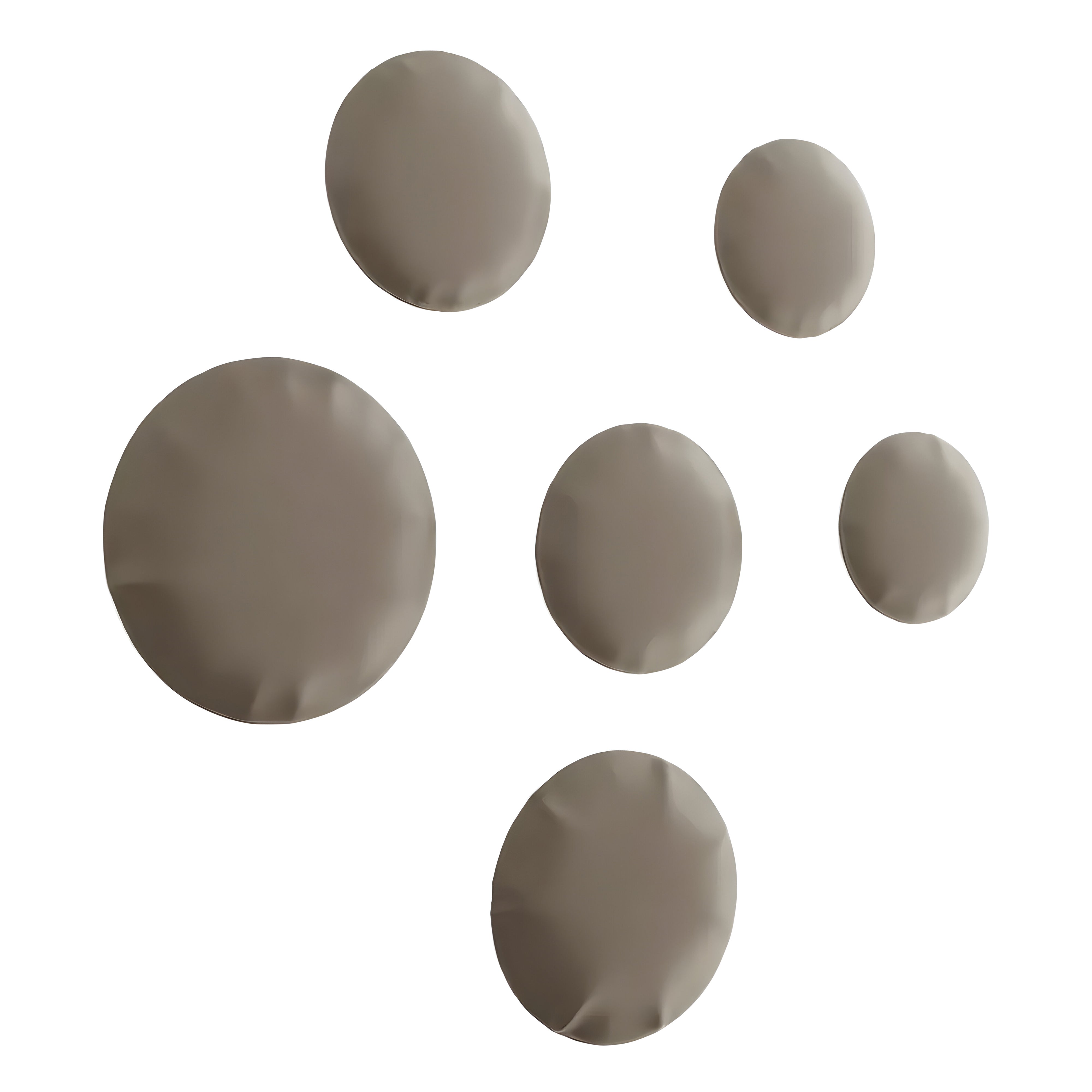 Pin Wall Hanger: Set + 6 + Beige Grey Matt Steel
