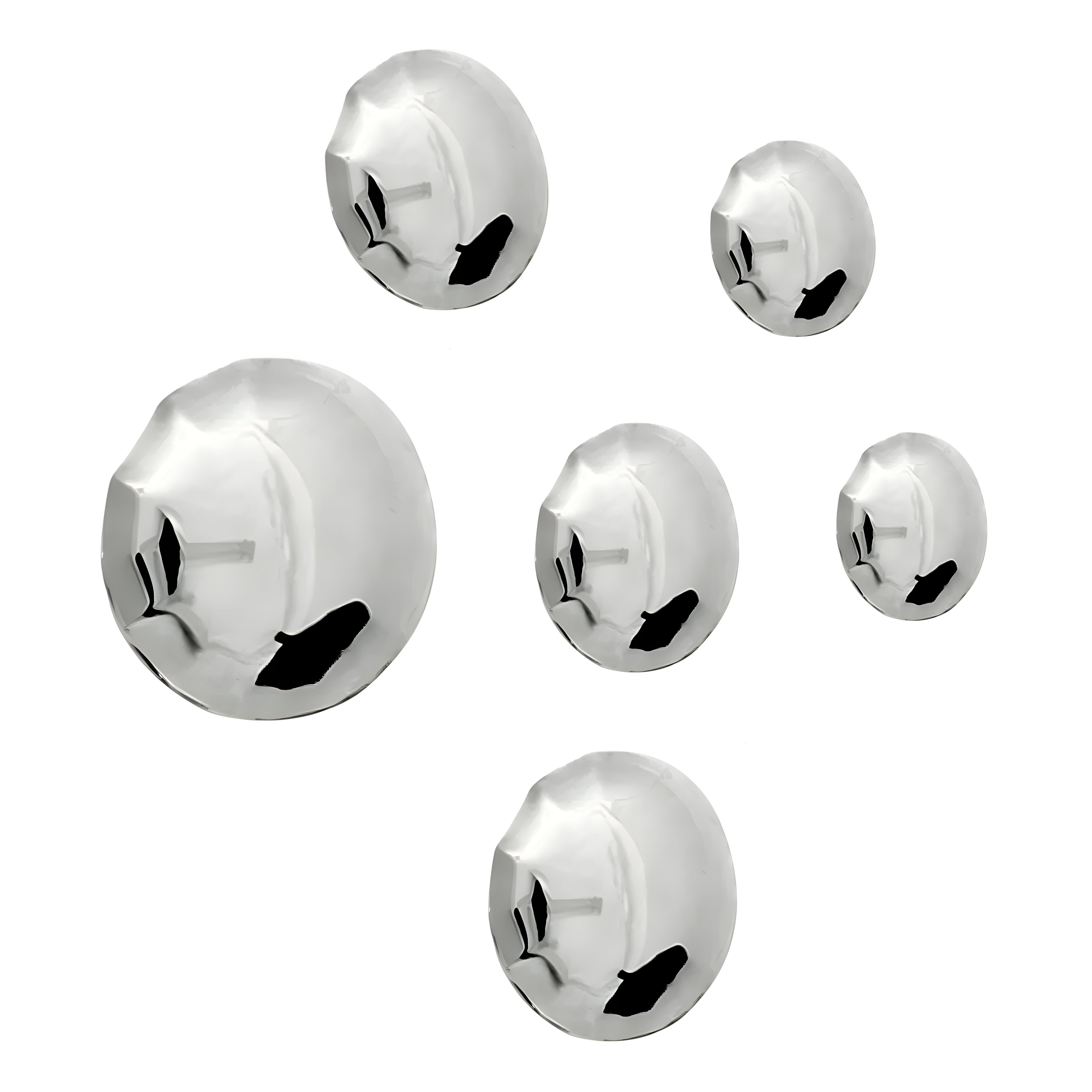 Pin Wall Hanger: Set + 6 + Inox Polished