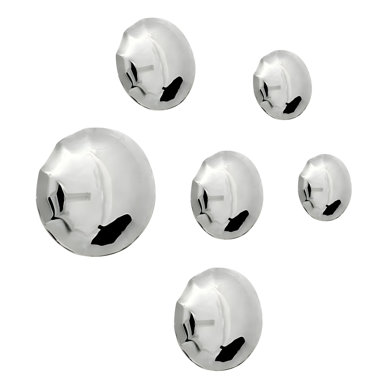 Pin Wall Hanger: Set + 6 + Inox Polished