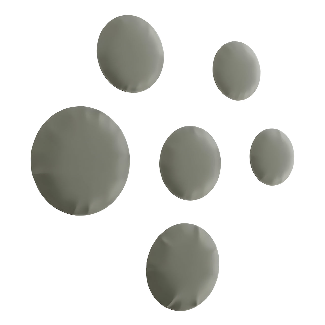 Pin Wall Hanger: Set + 6 + Moss Grey Matt Steel