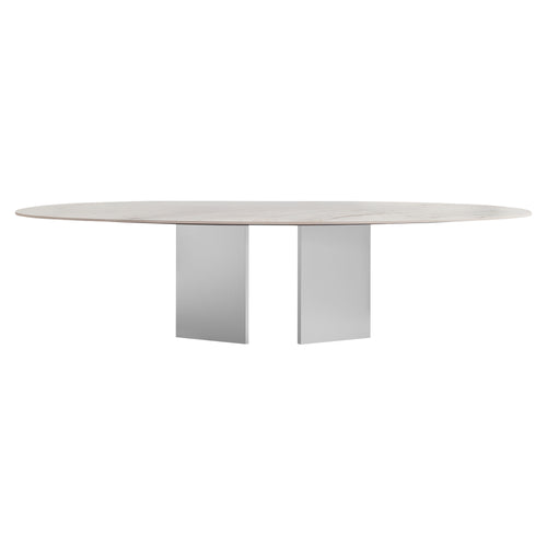 Albio Dining Table: Oval Stone Top + Large - 118.1