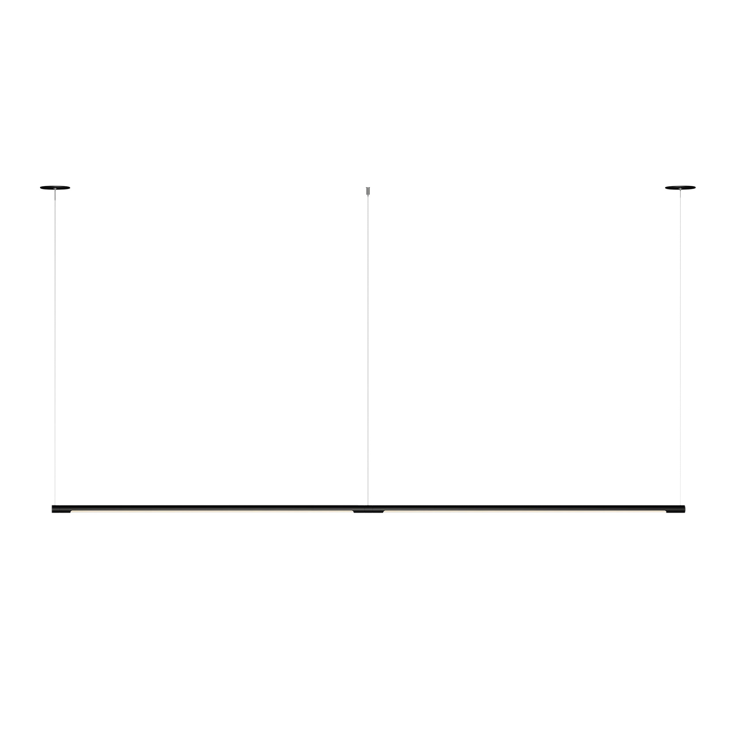 Form. 02 Linear Suspension 6ft: Matte Black + Canopy Plate 2X