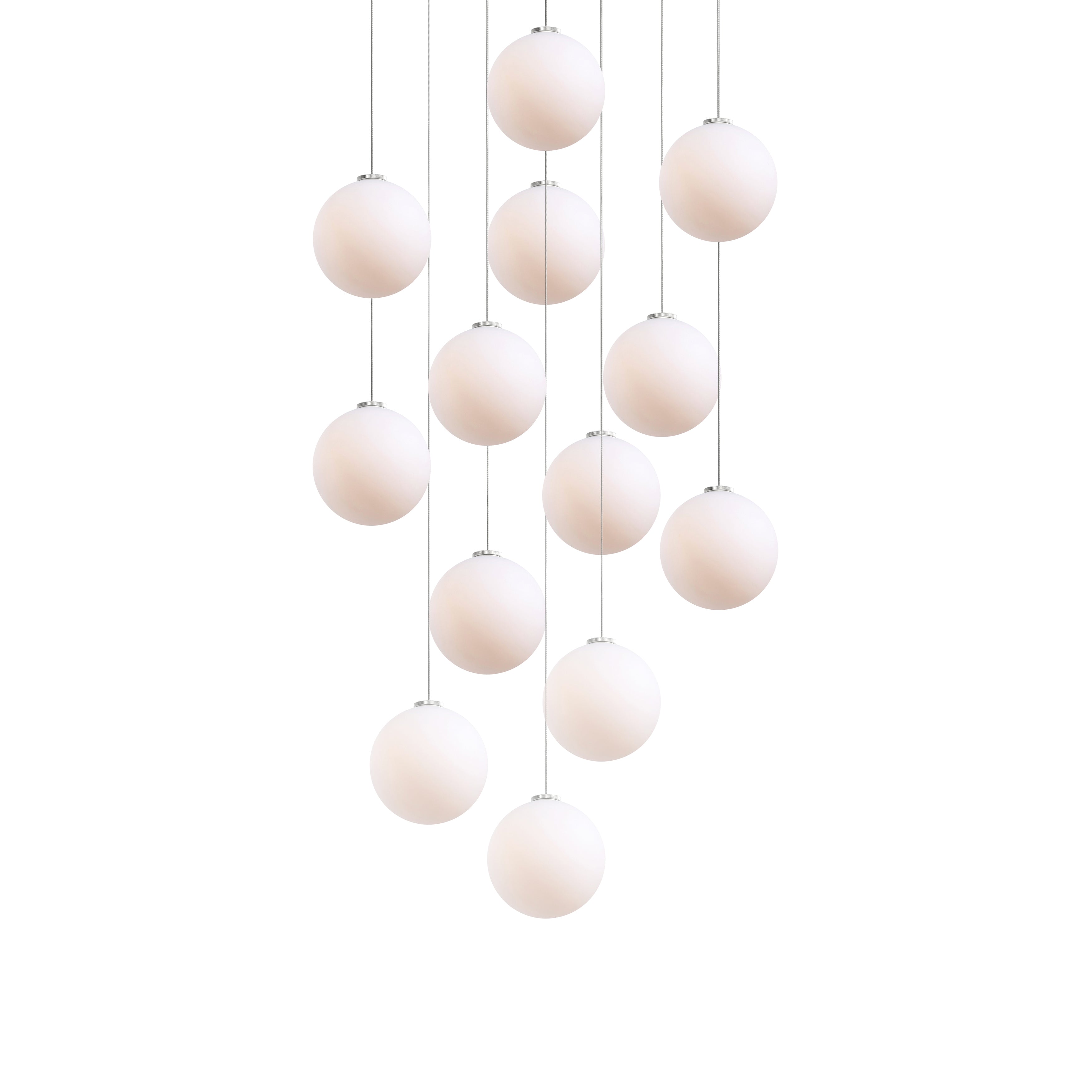 Glass 120. 13 Chandelier: Brushed Aluminum
