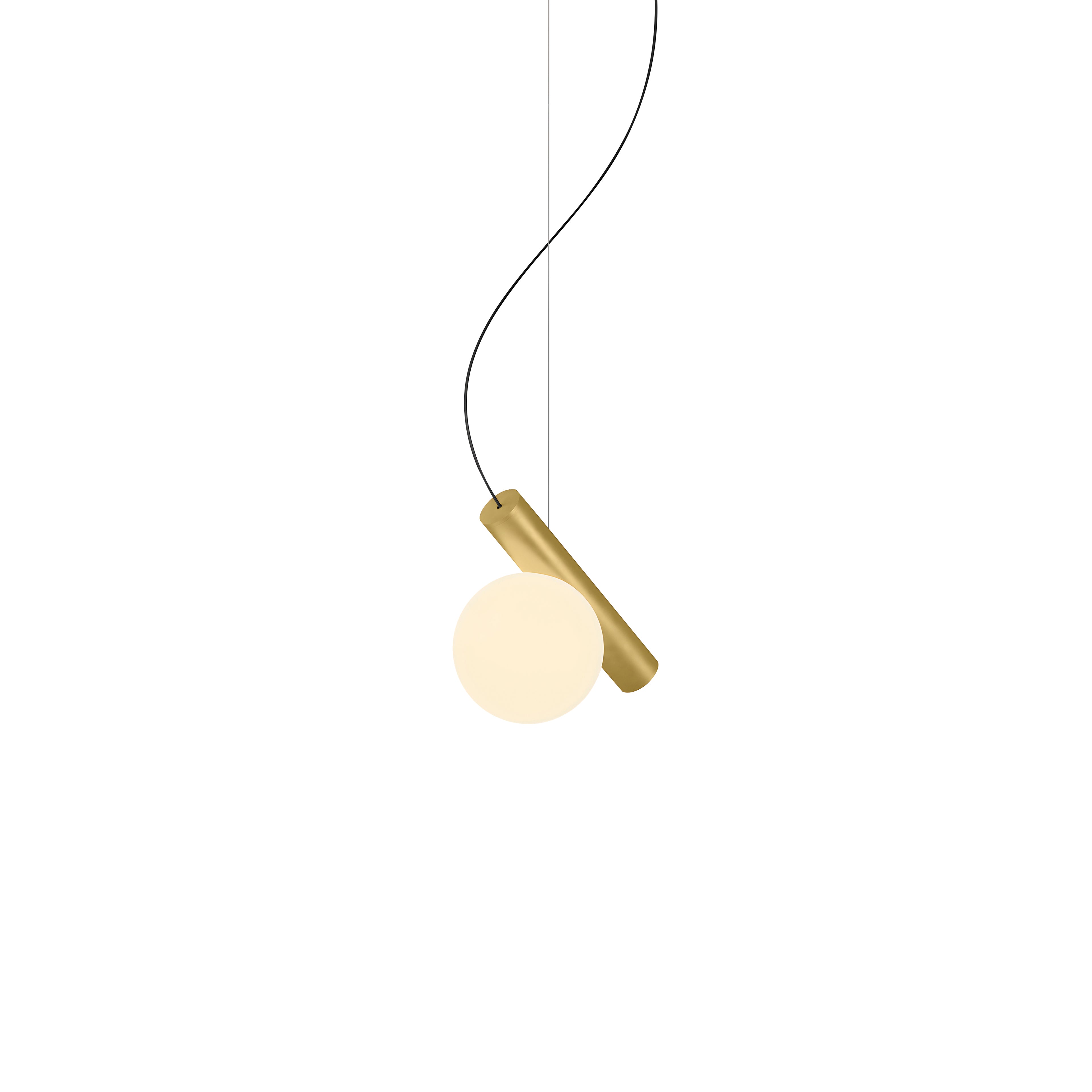 Node. Single Pendant: Brushed Brass