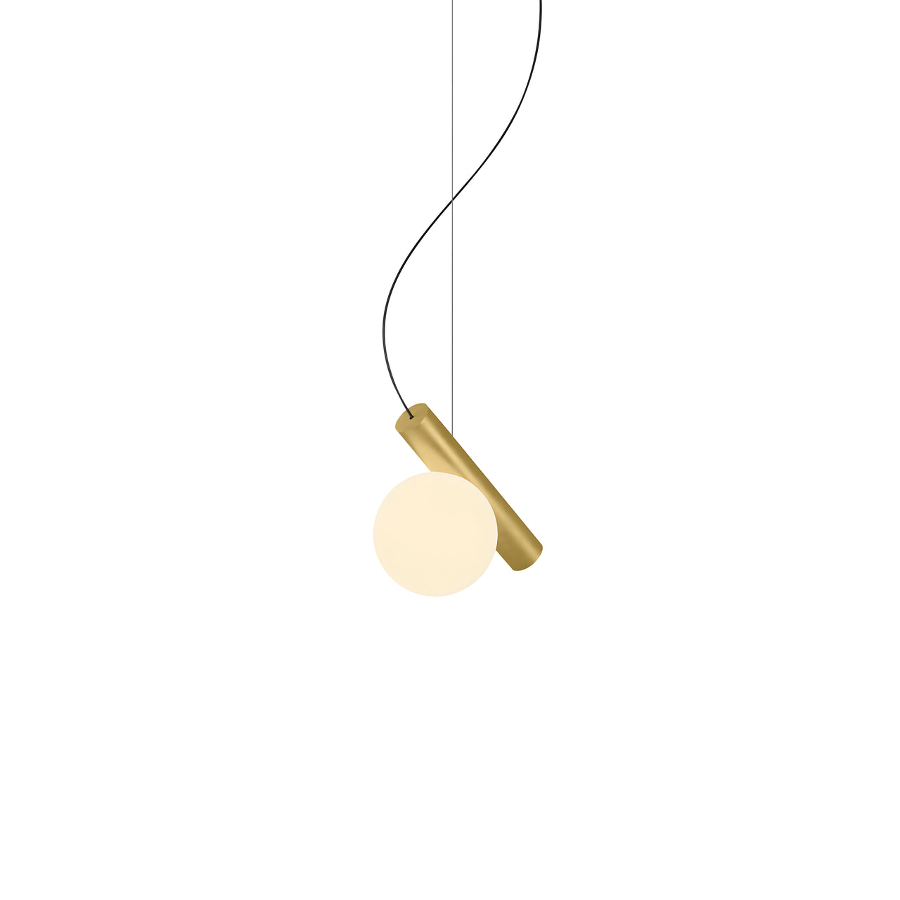 Node. Single Pendant: Brushed Brass