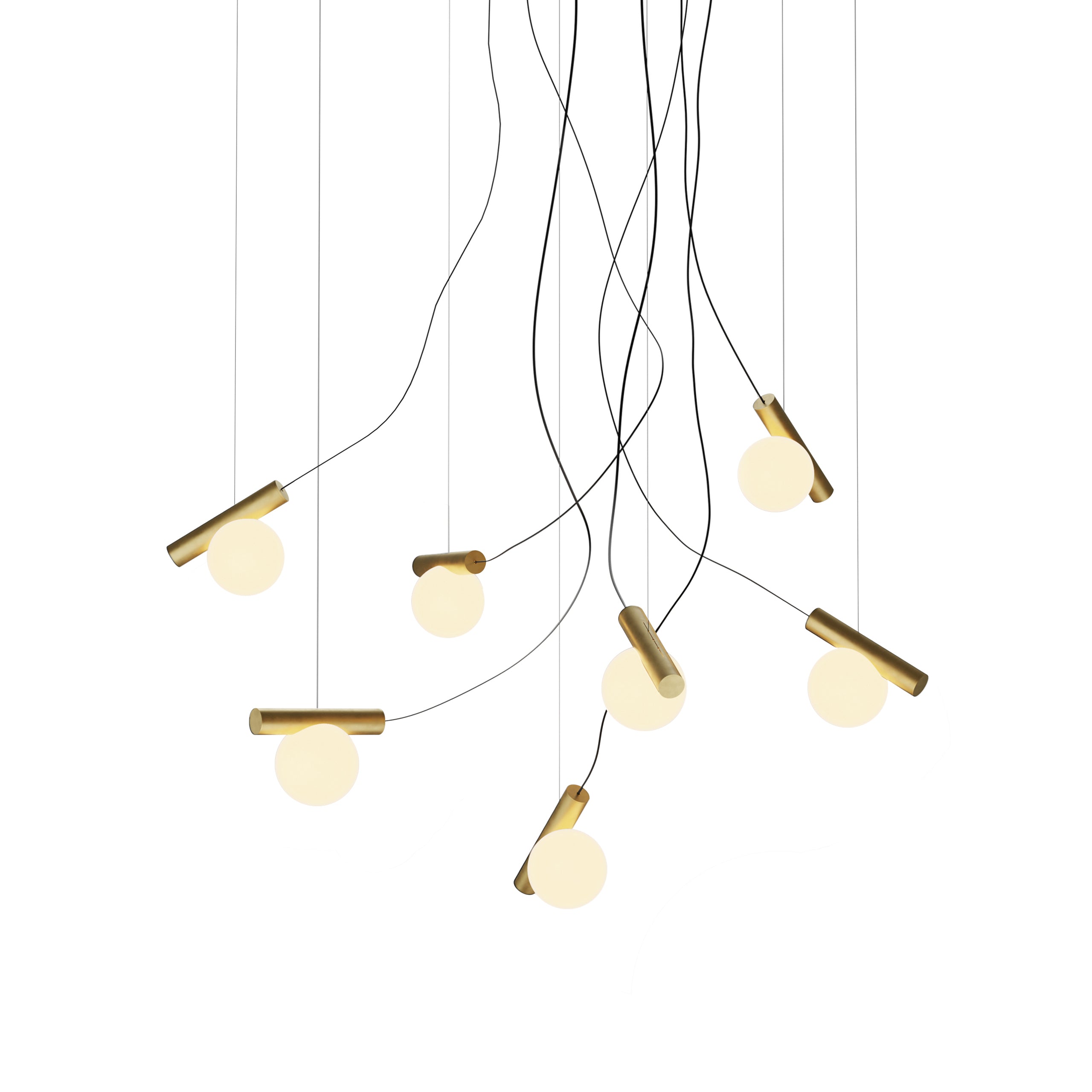Node. 07 Chandelier: Brushed Brass